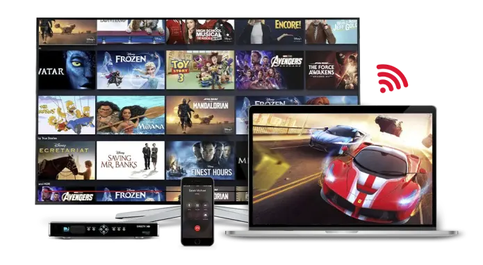 stream movies and games on tv and laptop