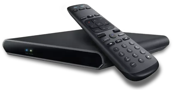 A remote lying on a DVD player